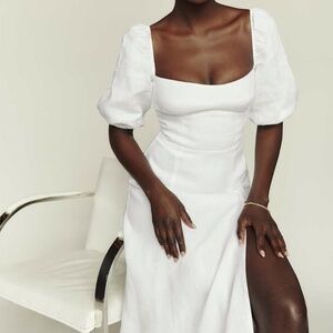 Reformation Belgium Linen Dress White - Size 8